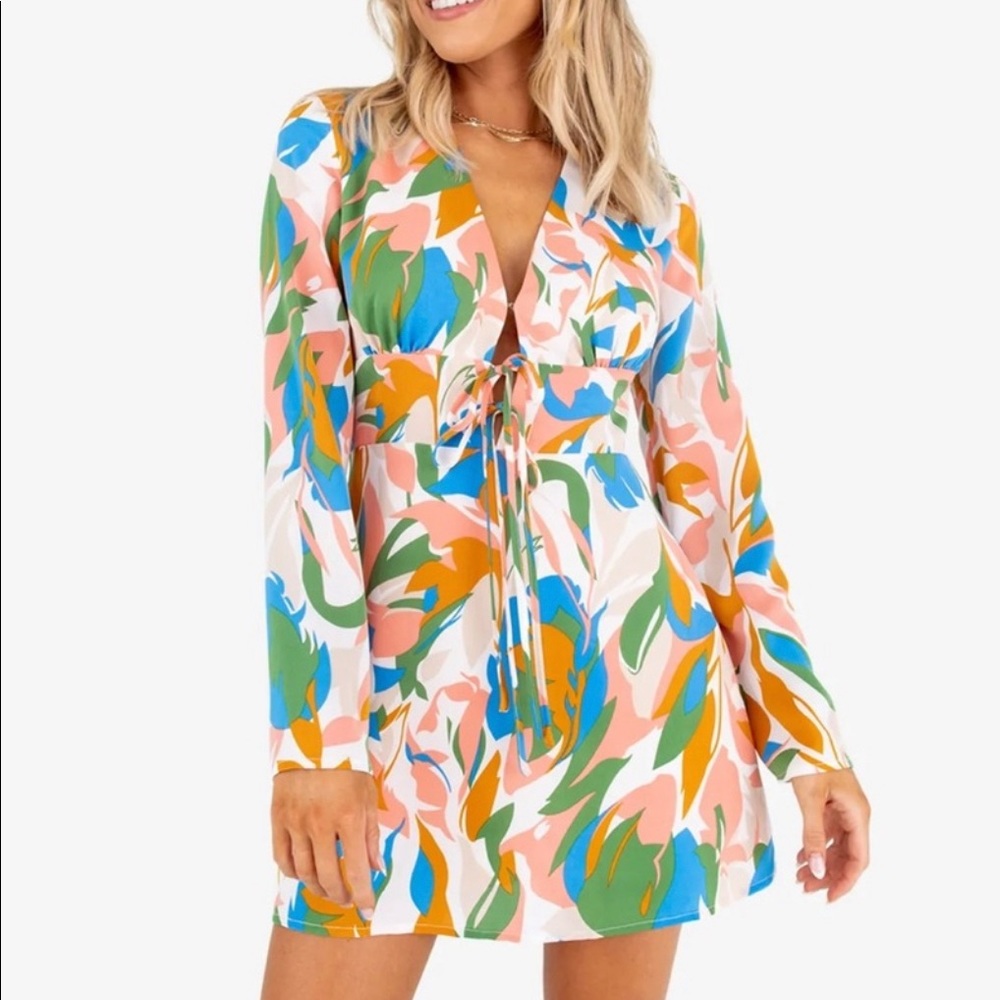 Kittenish Stand Out Printed Mini Dress NWT
